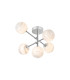 Tivoli Semi Flush Ceiling Tiered Adjustable Arms 5 Light G9 IP44 Polished Chrome/Grey/White Round Marble Effect Glass-1
