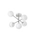 Tivoli Semi Flush Ceiling Tiered Adjustable Arms 5 Light G9 IP44 Polished Chrome/Grey/White Round Marble Effect Glass-3