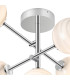 Tivoli Semi Flush Ceiling Tiered Adjustable Arms 5 Light G9 IP44 Polished Chrome/Grey/White Round Marble Effect Glass-5