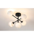 Tivoli Semi Flush Ceiling Tiered Adjustable Arms 5 Light G9 IP44 Satin Black/Grey Round Marble Effect Glass-3