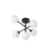 Tivoli Semi Flush Ceiling Tiered Adjustable Arms 5 Light G9 IP44 Satin Black/Grey Round Marble Effect Glass-4