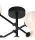 Tivoli Semi Flush Ceiling Tiered Adjustable Arms 5 Light G9 IP44 Satin Black/Grey Round Marble Effect Glass-6