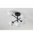 Tivoli Semi Flush Ceiling Tiered Adjustable Arms 5 Light G9 IP44 Satin Black/Grey Round Marble Effect Glass-8