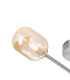 Tivoli Semi Flush Ceiling Tiered Adjustable Arms 5 Light G9 IP44 Polished Chrome/Amber Smooth Tubular Glass-5