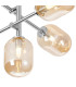 Tivoli Semi Flush Ceiling Tiered Adjustable Arms 5 Light G9 IP44 Polished Chrome/Amber Smooth Tubular Glass-7