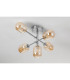 Tivoli Semi Flush Ceiling Tiered Adjustable Arms 5 Light G9 IP44 Polished Chrome/Amber Smooth Tubular Glass-8