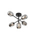 Tivoli Semi Flush Ceiling Tiered Adjustable Arms 5 Light G9 IP44 Satin Black/Smoke Smooth Tubular Glass-1