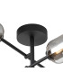 Tivoli Semi Flush Ceiling Tiered Adjustable Arms 5 Light G9 IP44 Satin Black/Smoke Smooth Tubular Glass-6