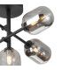 Tivoli Semi Flush Ceiling Tiered Adjustable Arms 5 Light G9 IP44 Satin Black/Smoke Smooth Tubular Glass-7