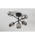 Tivoli Semi Flush Ceiling Tiered Adjustable Arms 5 Light G9 IP44 Satin Black/Smoke Smooth Tubular Glass-8