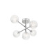 Tivoli Semi Flush Ceiling Tiered Adjustable Arms 5 Light G9 IP44 Polished Chrome/Clear Cross Pattern Round Glass-1