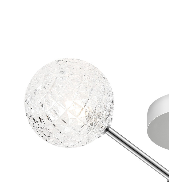 Tivoli Semi Flush Ceiling Tiered Adjustable Arms 5 Light G9 IP44 Polished Chrome/Clear Cross Pattern Round Glass-5