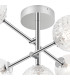 Tivoli Semi Flush Ceiling Tiered Adjustable Arms 5 Light G9 IP44 Polished Chrome/Clear Cross Pattern Round Glass-6