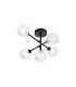 Tivoli Semi Flush Ceiling Tiered Adjustable Arms 5 Light G9 IP44 Satin Black/Clear Cross Pattern Round Glass-1