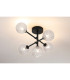 Tivoli Semi Flush Ceiling Tiered Adjustable Arms 5 Light G9 IP44 Satin Black/Clear Cross Pattern Round Glass-3