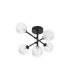 Tivoli Semi Flush Ceiling Tiered Adjustable Arms 5 Light G9 IP44 Satin Black/Clear Cross Pattern Round Glass-4