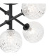 Tivoli Semi Flush Ceiling Tiered Adjustable Arms 5 Light G9 IP44 Satin Black/Clear Cross Pattern Round Glass-7