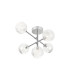 Tivoli Semi Flush Ceiling Tiered Adjustable Arms 5 Light G9 IP44 Polished Chrome/Clear Dune Effect Round Glass-1