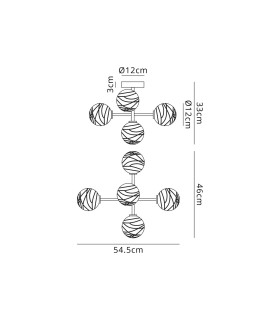 Tivoli Semi Flush Ceiling Tiered Adjustable Arms 5 Light G9 IP44 Polished Chrome/Clear Dune Effect Round Glass-2