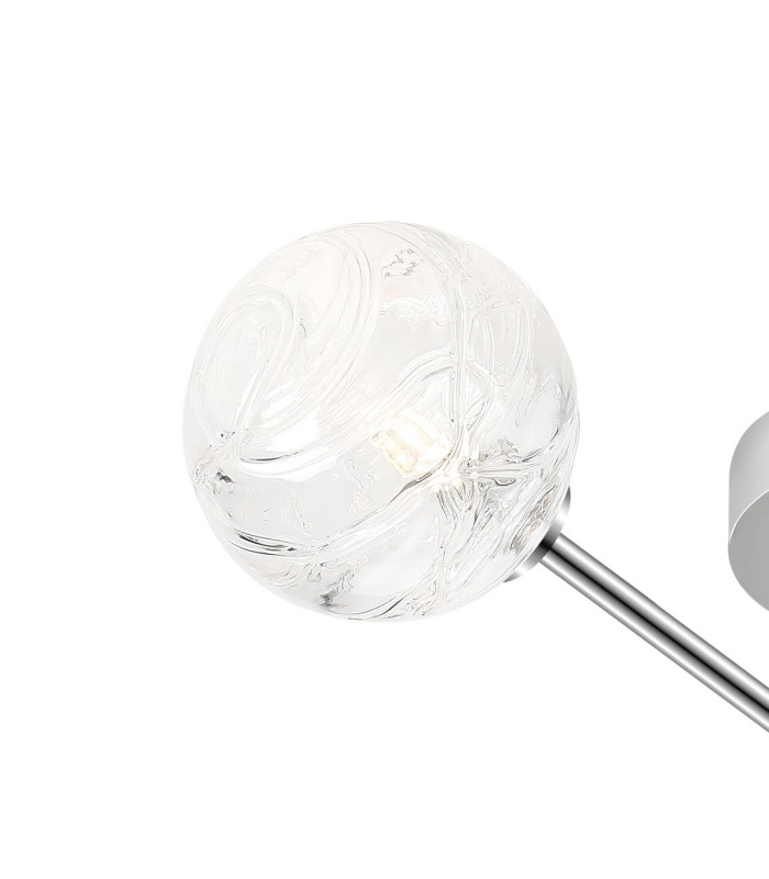 Tivoli Semi Flush Ceiling Tiered Adjustable Arms 5 Light G9 IP44 Polished Chrome/Clear Dune Effect Round Glass-5