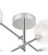 Tivoli Semi Flush Ceiling Tiered Adjustable Arms 5 Light G9 IP44 Polished Chrome/Clear Dune Effect Round Glass-6