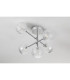Tivoli Semi Flush Ceiling Tiered Adjustable Arms 5 Light G9 IP44 Polished Chrome/Clear Dune Effect Round Glass-8