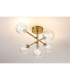 Tivoli Semi Flush Ceiling Tiered Adjustable Arms 5 Light G9 IP44 Brass Gold/Clear Waved Round Glass-3