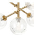 Tivoli Semi Flush Ceiling Tiered Adjustable Arms 5 Light G9 IP44 Brass Gold/Clear Waved Round Glass-7