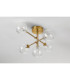 Tivoli Semi Flush Ceiling Tiered Adjustable Arms 5 Light G9 IP44 Brass Gold/Clear Waved Round Glass-8