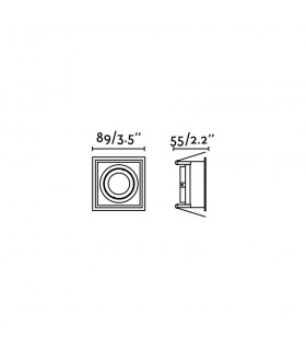 White Tiltable square Recessed Downlight, GU10 - 2