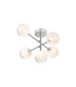 Tivoli Semi Flush Ceiling Tiered Adjustable Arms 5 Light G9 IP44 Polished Chrome/White Two-Tone Snow Specks Round Glass-1