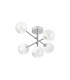Tivoli Semi Flush Ceiling Tiered Adjustable Arms 5 Light G9 IP44 Polished Chrome/White Two-Tone Snow Specks Round Glass-4