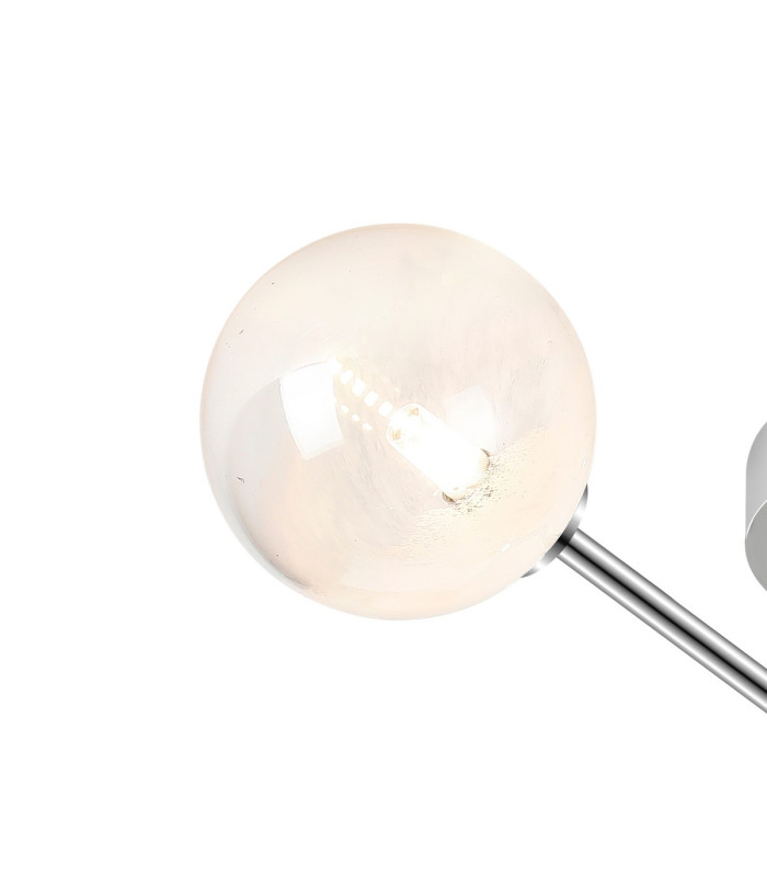 Tivoli Semi Flush Ceiling Tiered Adjustable Arms 5 Light G9 IP44 Polished Chrome/White Two-Tone Snow Specks Round Glass-5