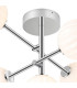 Tivoli Semi Flush Ceiling Tiered Adjustable Arms 5 Light G9 IP44 Polished Chrome/Opal Round Segment Glass-6