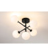 Tivoli Semi Flush Ceiling Tiered Adjustable Arms 5 Light G9 IP44 Satin Black/Opal Round Segment Glass-3