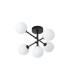 Tivoli Semi Flush Ceiling Tiered Adjustable Arms 5 Light G9 IP44 Satin Black/Opal Round Segment Glass-4