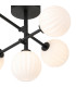 Tivoli Semi Flush Ceiling Tiered Adjustable Arms 5 Light G9 IP44 Satin Black/Opal Round Segment Glass-7