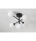 Tivoli Semi Flush Ceiling Tiered Adjustable Arms 5 Light G9 IP44 Satin Black/Opal Round Segment Glass-8