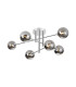 Tivoli Semi Flush Ceiling Tiered 6 Light G9 IP44 Polished Chrome/Smoke Smooth Round Glass-1