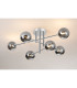 Tivoli Semi Flush Ceiling Tiered 6 Light G9 IP44 Polished Chrome/Smoke Smooth Round Glass-3