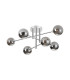 Tivoli Semi Flush Ceiling Tiered 6 Light G9 IP44 Polished Chrome/Smoke Smooth Round Glass-4