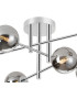 Tivoli Semi Flush Ceiling Tiered 6 Light G9 IP44 Polished Chrome/Smoke Smooth Round Glass-7
