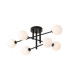 Tivoli Semi Flush Ceiling Tiered 6 Light G9 IP44 Satin Black/Opal Smooth Round Glass-1