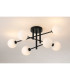 Tivoli Semi Flush Ceiling Tiered 6 Light G9 IP44 Satin Black/Opal Smooth Round Glass-3