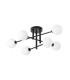 Tivoli Semi Flush Ceiling Tiered 6 Light G9 IP44 Satin Black/Opal Smooth Round Glass-4