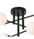 Tivoli Semi Flush Ceiling Tiered 6 Light G9 IP44 Satin Black/Opal Smooth Round Glass-5