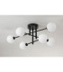 Tivoli Semi Flush Ceiling Tiered 6 Light G9 IP44 Satin Black/Opal Smooth Round Glass-8