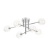 Tivoli Semi Flush Ceiling Tiered 6 Light G9 IP44 Polished Chrome/Clear Ribbed Round Glass-1