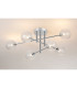 Tivoli Semi Flush Ceiling Tiered 6 Light G9 IP44 Polished Chrome/Clear Ribbed Round Glass-3