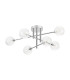 Tivoli Semi Flush Ceiling Tiered 6 Light G9 IP44 Polished Chrome/Clear Ribbed Round Glass-4